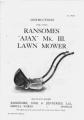 Ransomes Ajax Mark III Lawn Mower Instructions